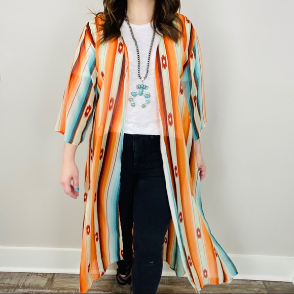 Southwest Sunset Kimono Duster - Picture 1 of 8